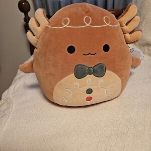 Den The Gingerbread Axolotl Christmas Squishmallows Plush Jazwares NWT